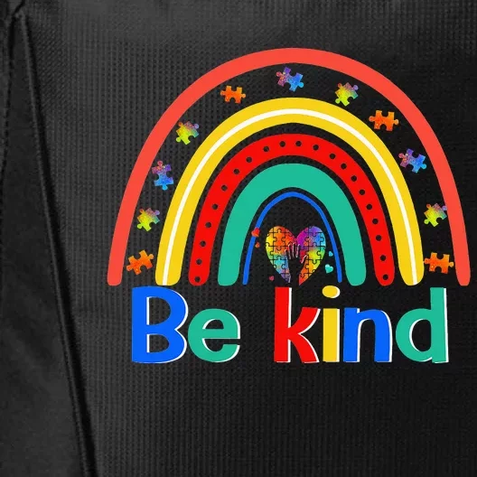 Be Kind Rainbow Kindness Inspirational Autism Awareness City Backpack