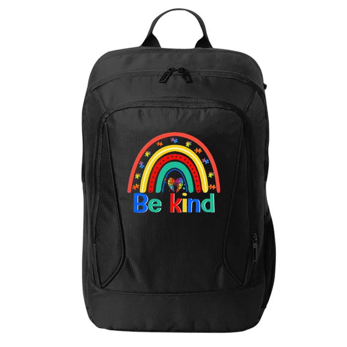 Be Kind Rainbow Kindness Inspirational Autism Awareness City Backpack