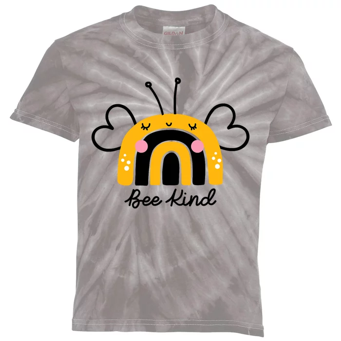 Bee Kind Rainbow Honey Bumble Bee Kindness Kids Tie-Dye T-Shirt