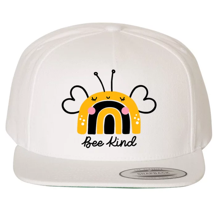 Bee Kind Rainbow Honey Bumble Bee Kindness Wool Snapback Cap