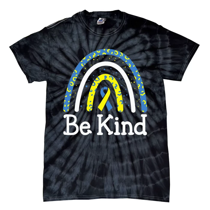 Be Kind Rainbow World Down Syndrome Awareness Day Tie-Dye T-Shirt