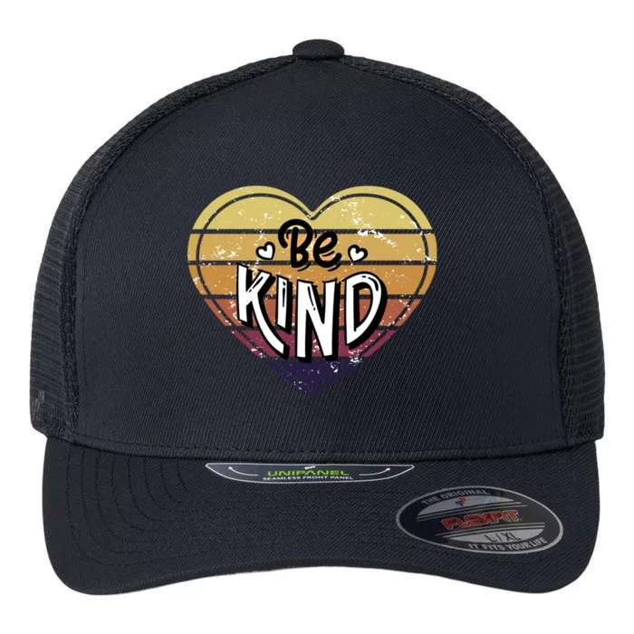 Be Kind Retro Style Gift Flexfit Unipanel Trucker Cap