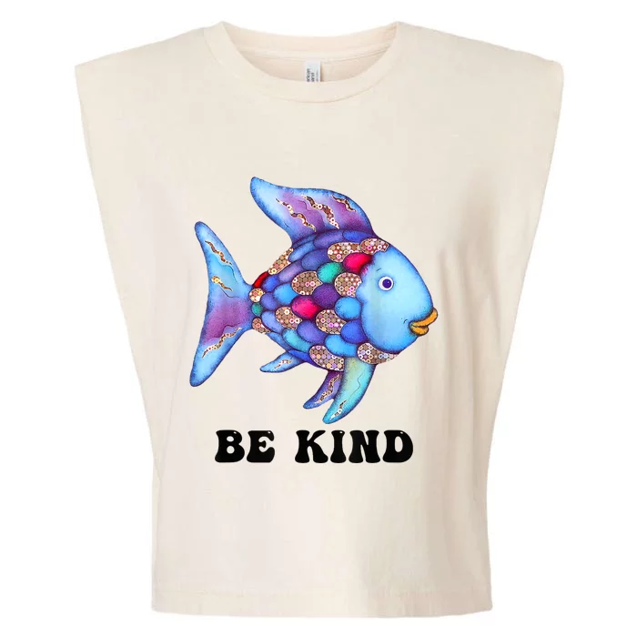 Be Kind Rainbow Fish Teacher Life Teaching Back To School Garment-Dyed Women's Muscle Tee