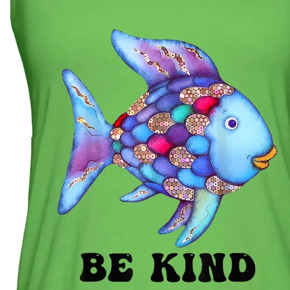 Be Kind Rainbow Fish Teacher Life Teaching Back To School Ladies Essential Flowy Tank