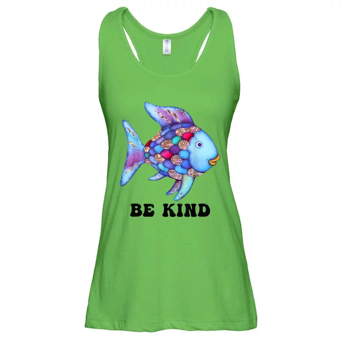 Be Kind Rainbow Fish Teacher Life Teaching Back To School Ladies Essential Flowy Tank