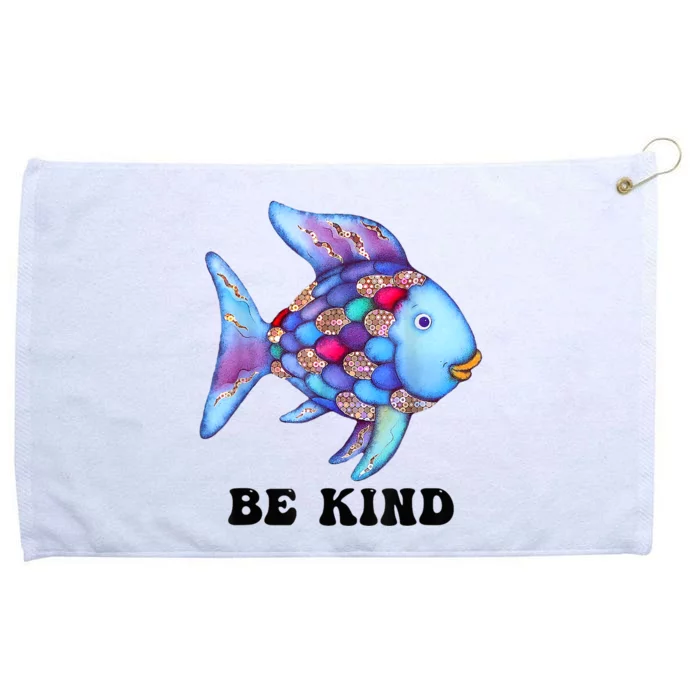 Be Kind Rainbow Fish Teacher Life Teaching Back To School Grommeted Golf Towel