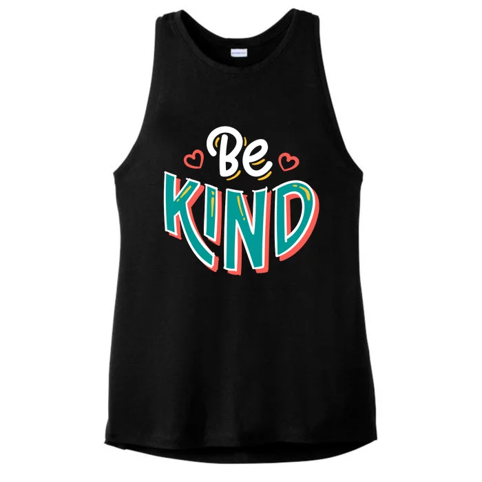 Be Kind Retro Kindness Quote Ladies Tri-Blend Wicking Tank