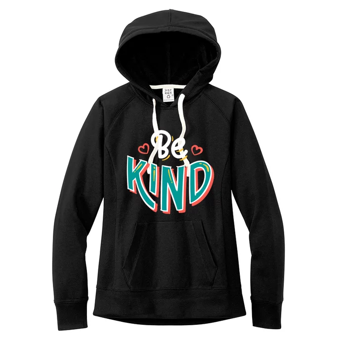 Be Kind Retro Kindness Quote Women's Fleece Hoodie