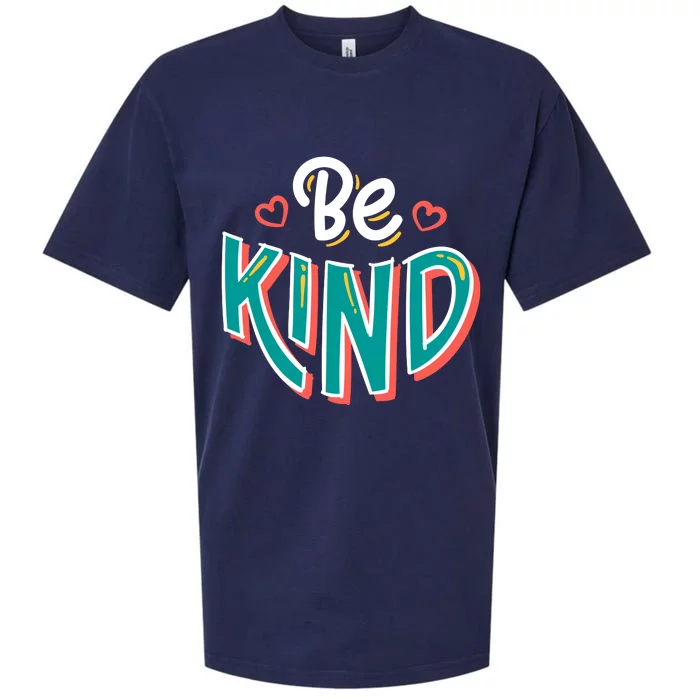 Be Kind Retro Kindness Quote Sueded Cloud Jersey T-Shirt