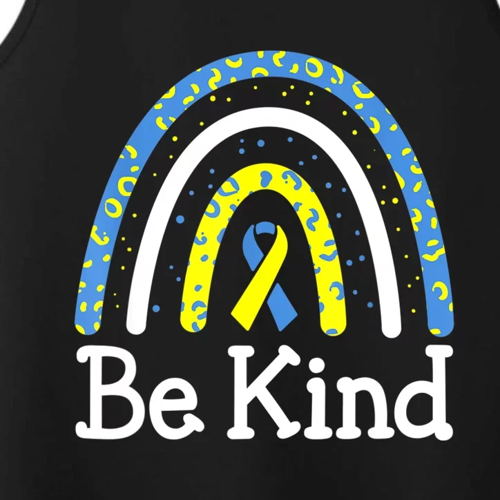 Be Kind Rainbow World Down Syndrome Awareness Day Performance Tank