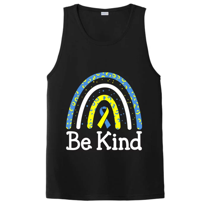 Be Kind Rainbow World Down Syndrome Awareness Day Performance Tank