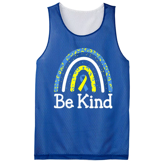 Be Kind Rainbow World Down Syndrome Awareness Day Mesh Reversible Basketball Jersey Tank