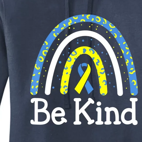 Be Kind Rainbow World Down Syndrome Awareness Day Women's Pullover Hoodie