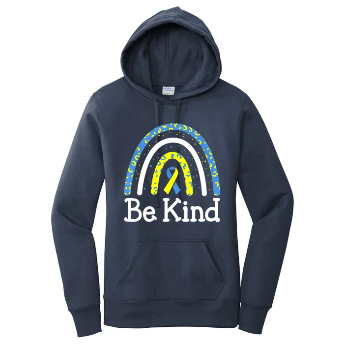 Be Kind Rainbow World Down Syndrome Awareness Day Women's Pullover Hoodie