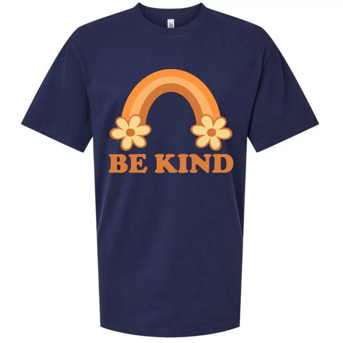 Be Kind Rainbow Retro Sunflower Sueded Cloud Jersey T-Shirt