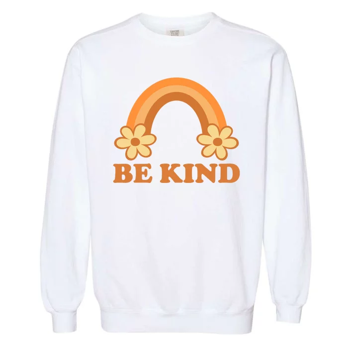 Be Kind Rainbow Retro Sunflower Garment-Dyed Sweatshirt