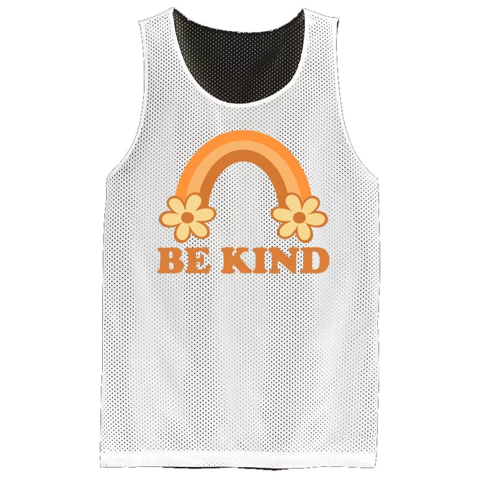 Be Kind Rainbow Retro Sunflower Mesh Reversible Basketball Jersey Tank