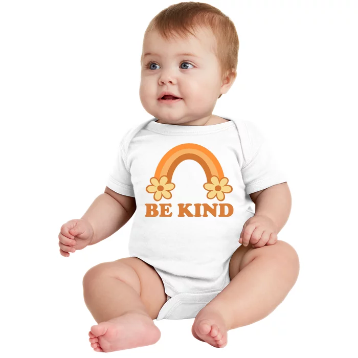 Be Kind Rainbow Retro Sunflower Baby Bodysuit