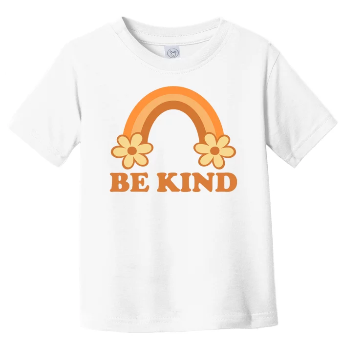 Be Kind Rainbow Retro Sunflower Toddler T-Shirt