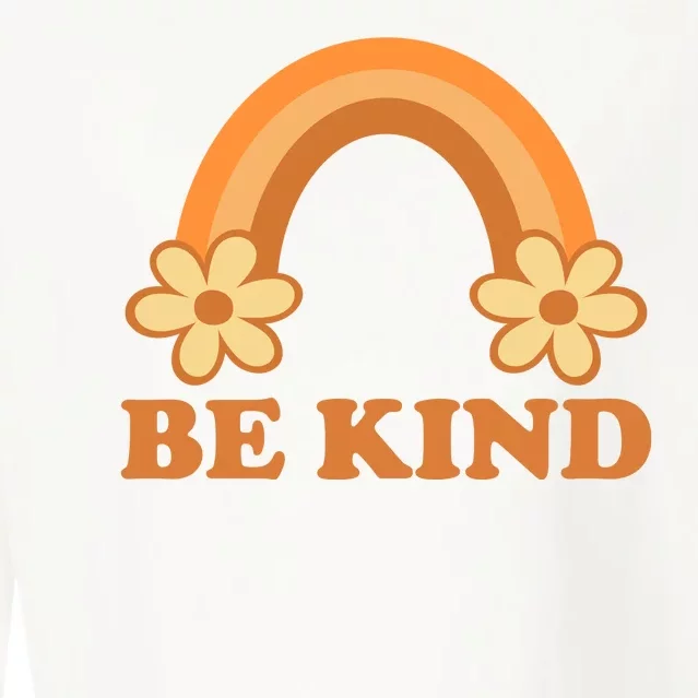 Be Kind Rainbow Retro Sunflower Cropped Pullover Crew