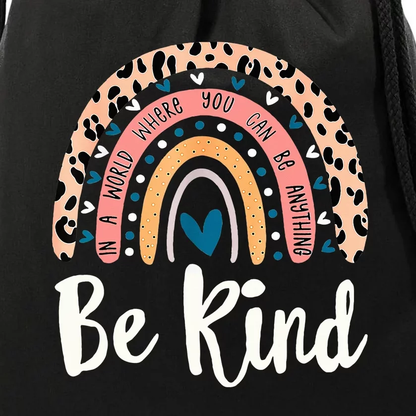 Be Kind Rainbow Anti Bullying Wear Orange Unity Day Drawstring Bag