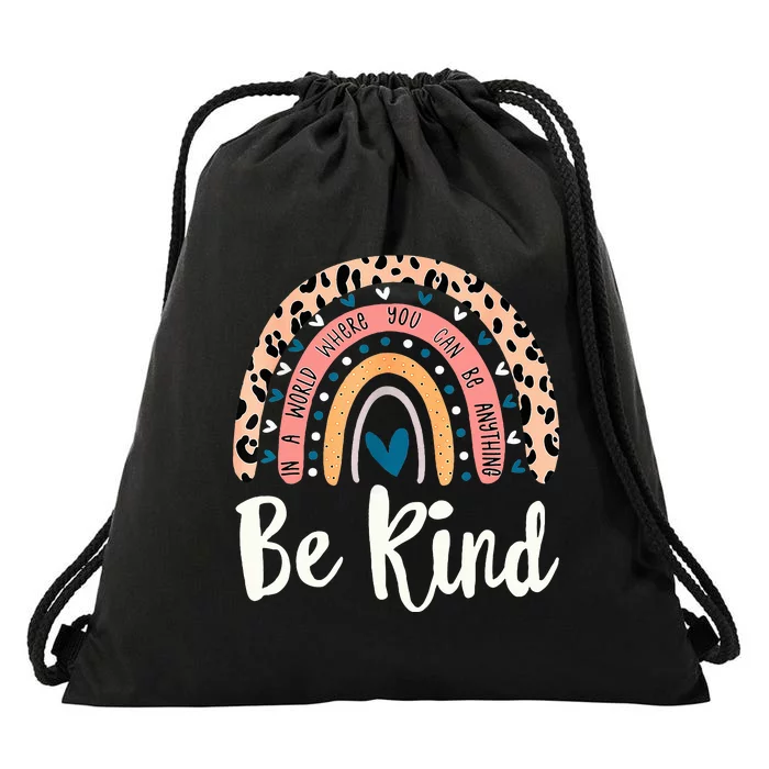 Be Kind Rainbow Anti Bullying Wear Orange Unity Day Drawstring Bag