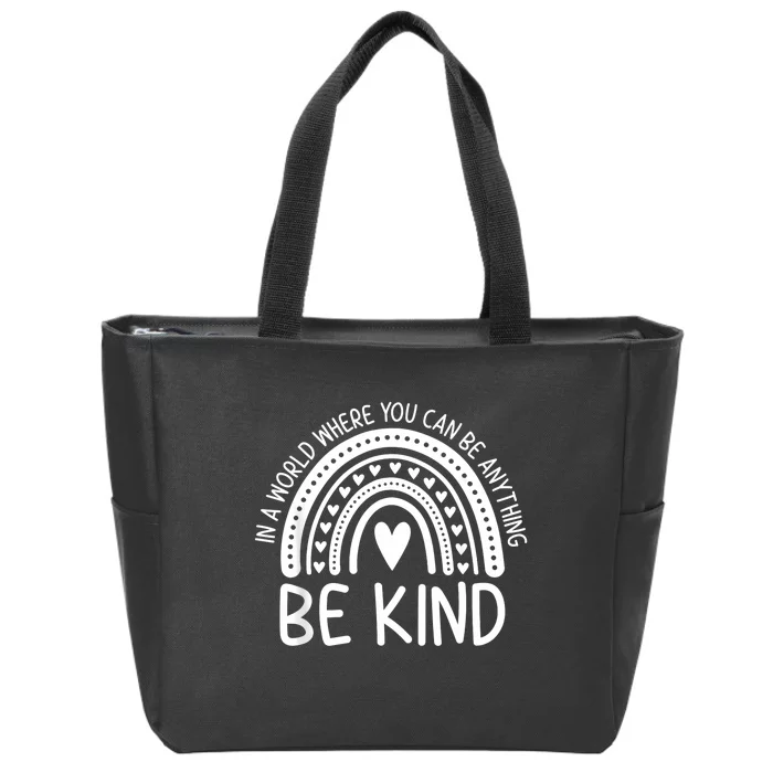 Be Kind Rainbow Orange Unity Day Anti Bullying Zip Tote Bag