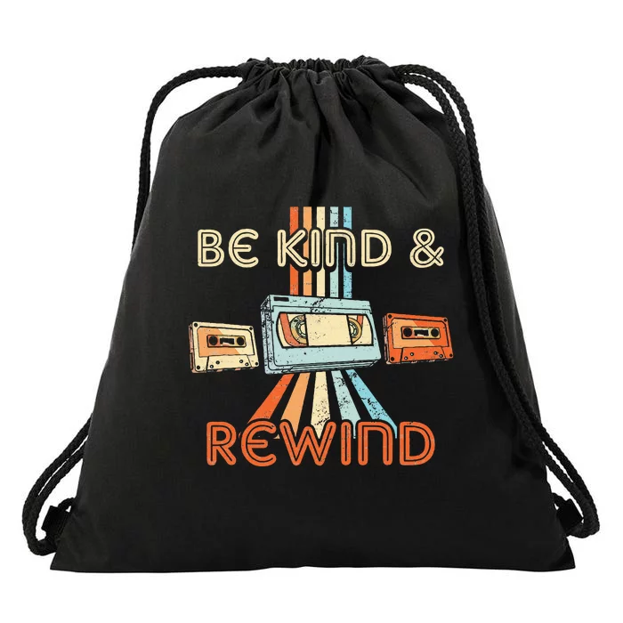 Be Kind & Rewind Vintage 90S Nostalgic 80S Throwback Drawstring Bag