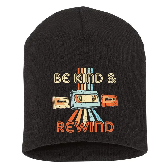 Be Kind & Rewind Vintage 90S Nostalgic 80S Throwback Short Acrylic Beanie