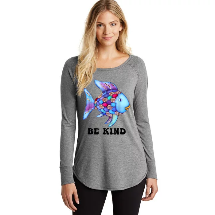 Be Kind Rainbow Fish Teacher Life Teaching Back To School Women's Perfect Tri Tunic Long Sleeve Shirt