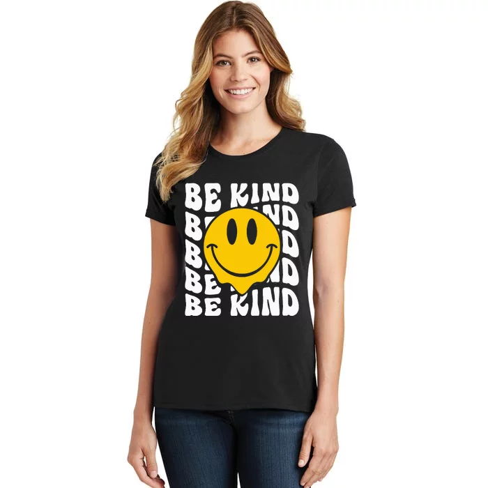 Be Kind Retro Groovy Cute Smile Happy Face Orange Unity Day Women's T-Shirt