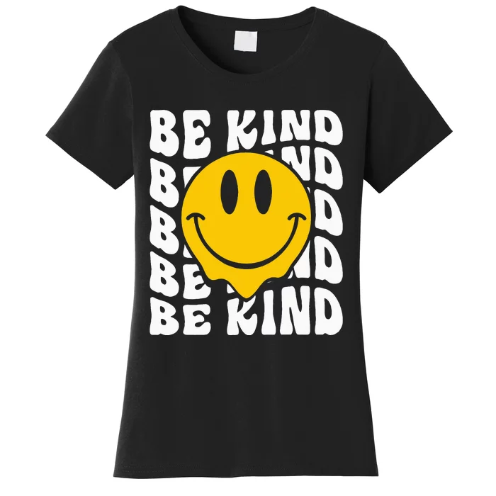 Be Kind Retro Groovy Cute Smile Happy Face Orange Unity Day Women's T-Shirt