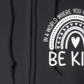 Be Kind Rainbow Orange Unity Day Anti Bullying Full Zip Hoodie