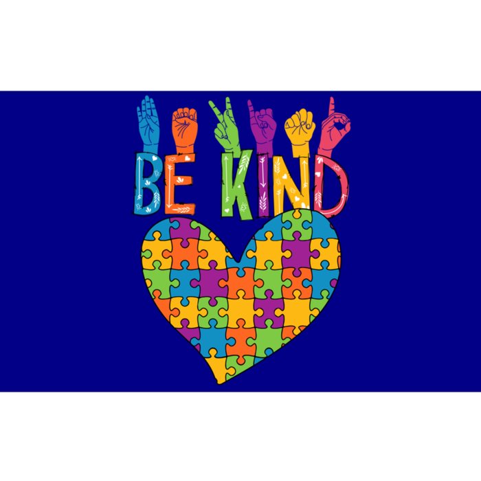 Be Kind Sign Language Heart Puzzle Piece Teachers Asl Autism Meaningful Gift Bumper Sticker