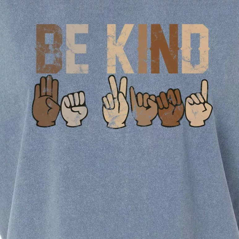 Be Kind Sign Language Racial Equality Teachers Melanin Asl Gift Garment-Dyed Women's Muscle Tee