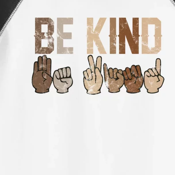 Be Kind Sign Language Racial Equality Teachers Melanin Asl Gift Toddler Fine Jersey T-Shirt