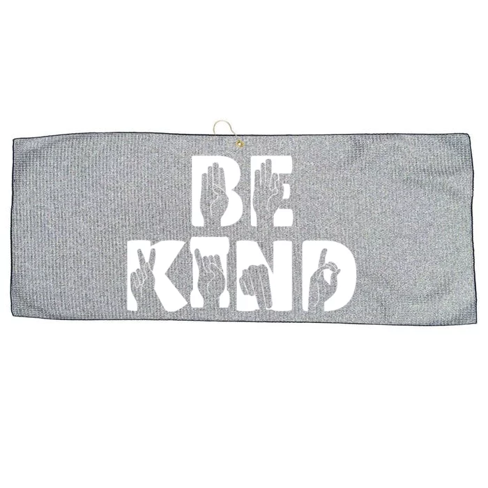 Be Kind Sign Language Gift Large Microfiber Waffle Golf Towel