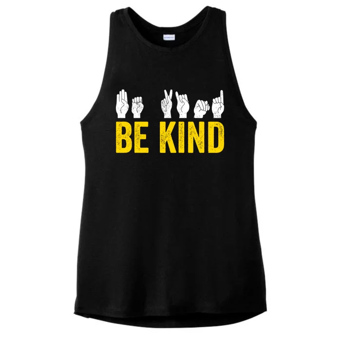 Be Kind Sign Language Asl Funny Gift Ladies Tri-Blend Wicking Tank