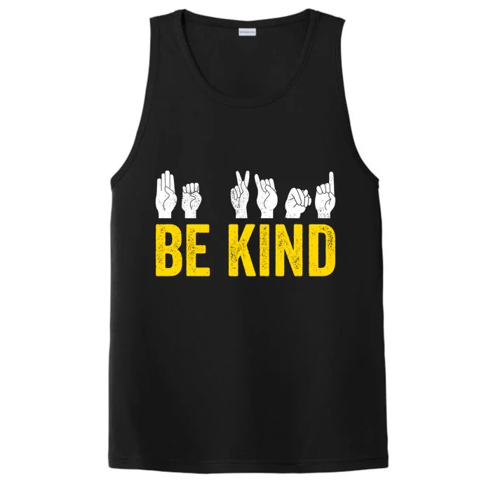 Be Kind Sign Language Asl Funny Gift Performance Tank