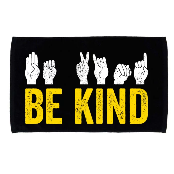 Be Kind Sign Language Asl Funny Gift Microfiber Hand Towel