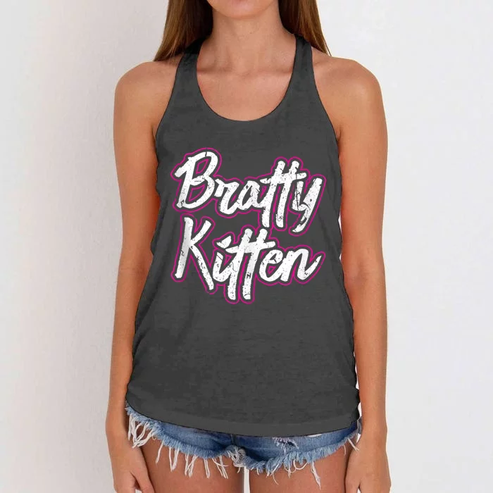 Bratty Kitten Sexy Fetish Submissive Slave Bdsm Kink Women's Knotted Racerback Tank