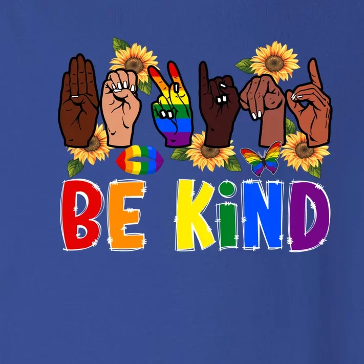 Be Kind Sign Language Hand Lgbt Pride Month Gay Rainbow Gift Toddler Long Sleeve Shirt