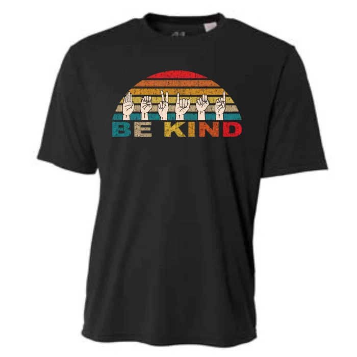 Be Kind Sign Language Vintage Inspirational Graphic Cool Gift Cooling Performance Crew T-Shirt