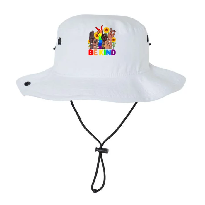 Be Kind Sign Language With Hand Talking Lgbt Gay Les Pride Meaningful Gift Legacy Cool Fit Booney Bucket Hat