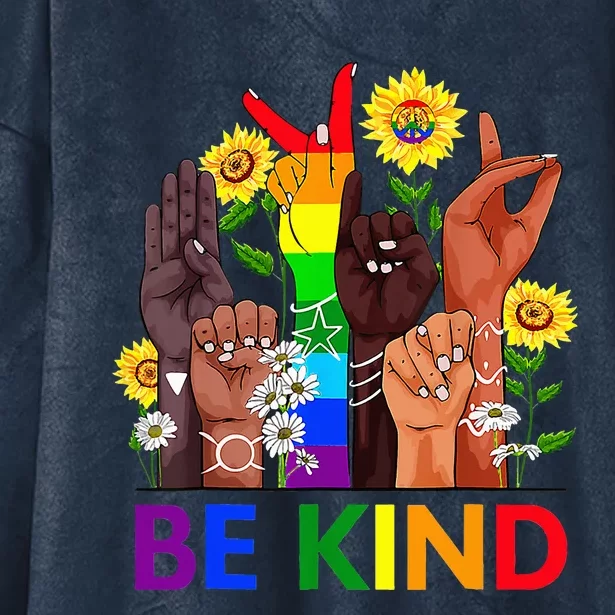 Be Kind Sign Language Kindness We Wear Orange For Unity Day Hooded Wearable Blanket