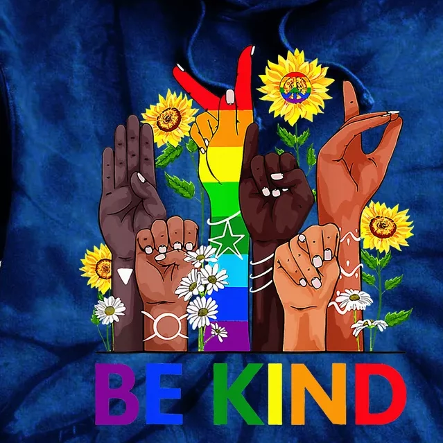 Be Kind Sign Language Kindness We Wear Orange For Unity Day Tie Dye Hoodie