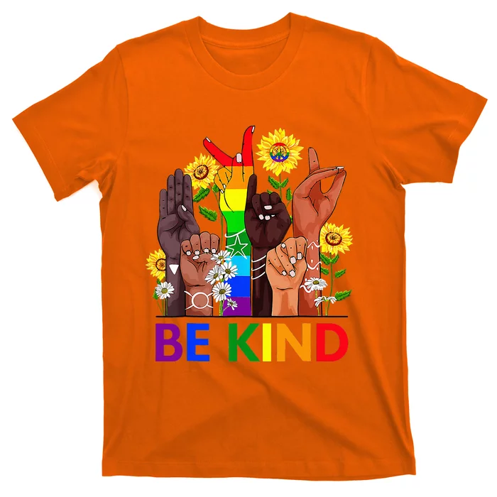 Be Kind Sign Language Kindness We Wear Orange For Unity Day T-Shirt