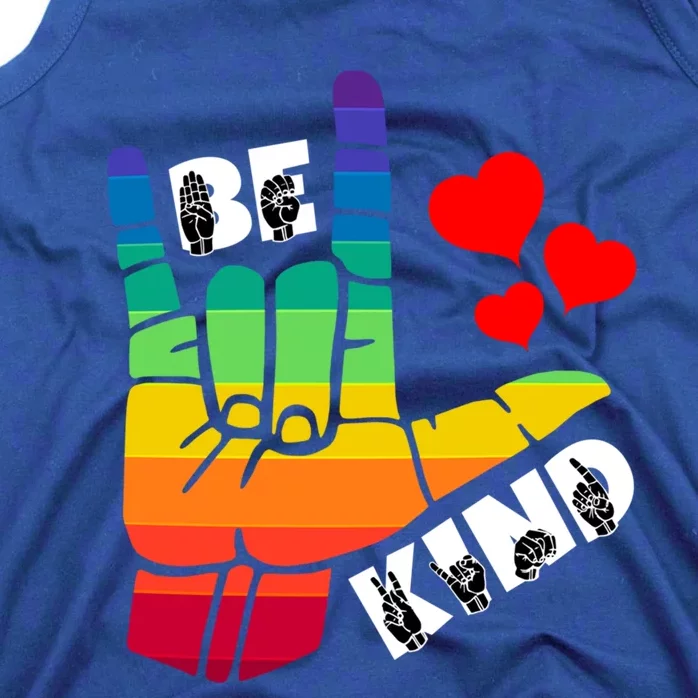 Be Kind Sign Language Rainbow Lgbtq Gift Tank Top