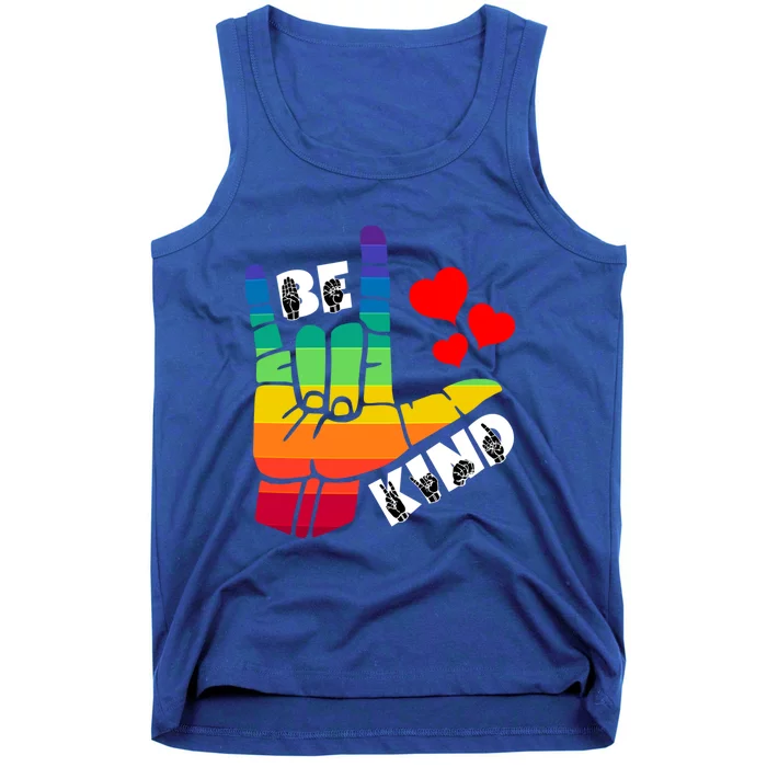 Be Kind Sign Language Rainbow Lgbtq Gift Tank Top