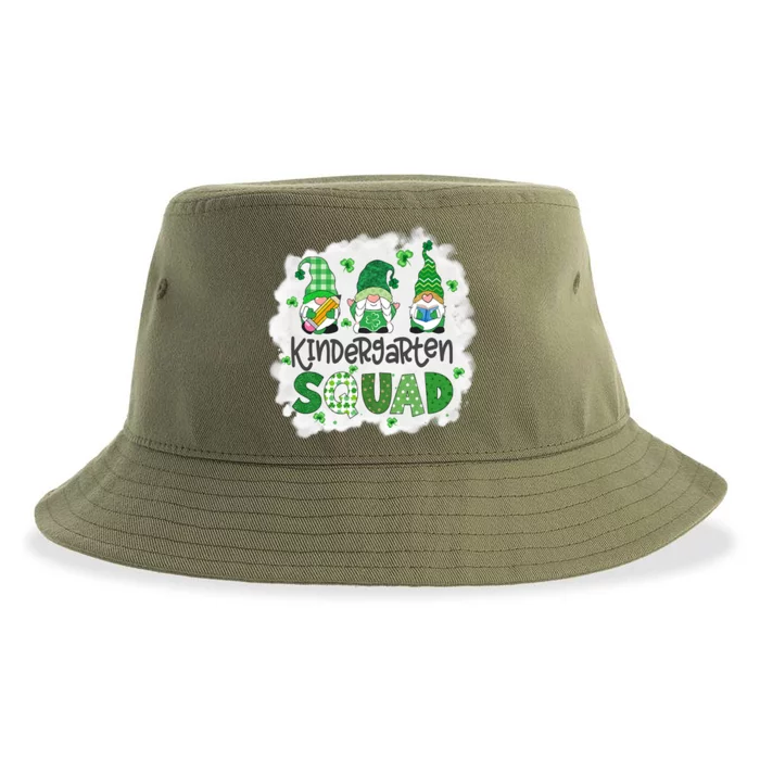 Bleached Kindergarten Squad Gnomies St Patricks Day Teacher Gift Sustainable Bucket Hat